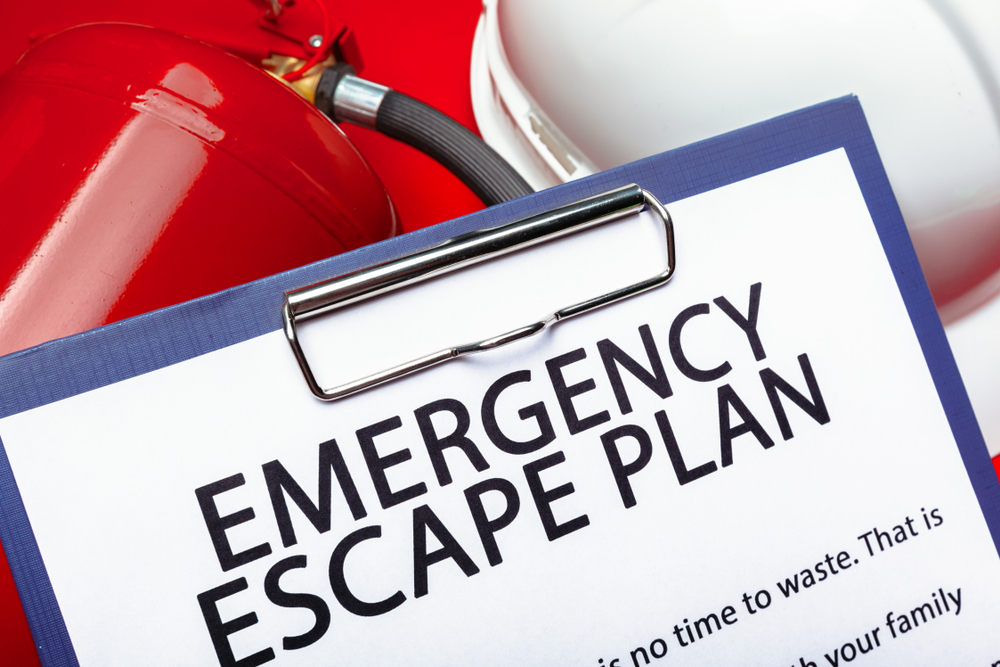 emergency escape plan clipboard checklist