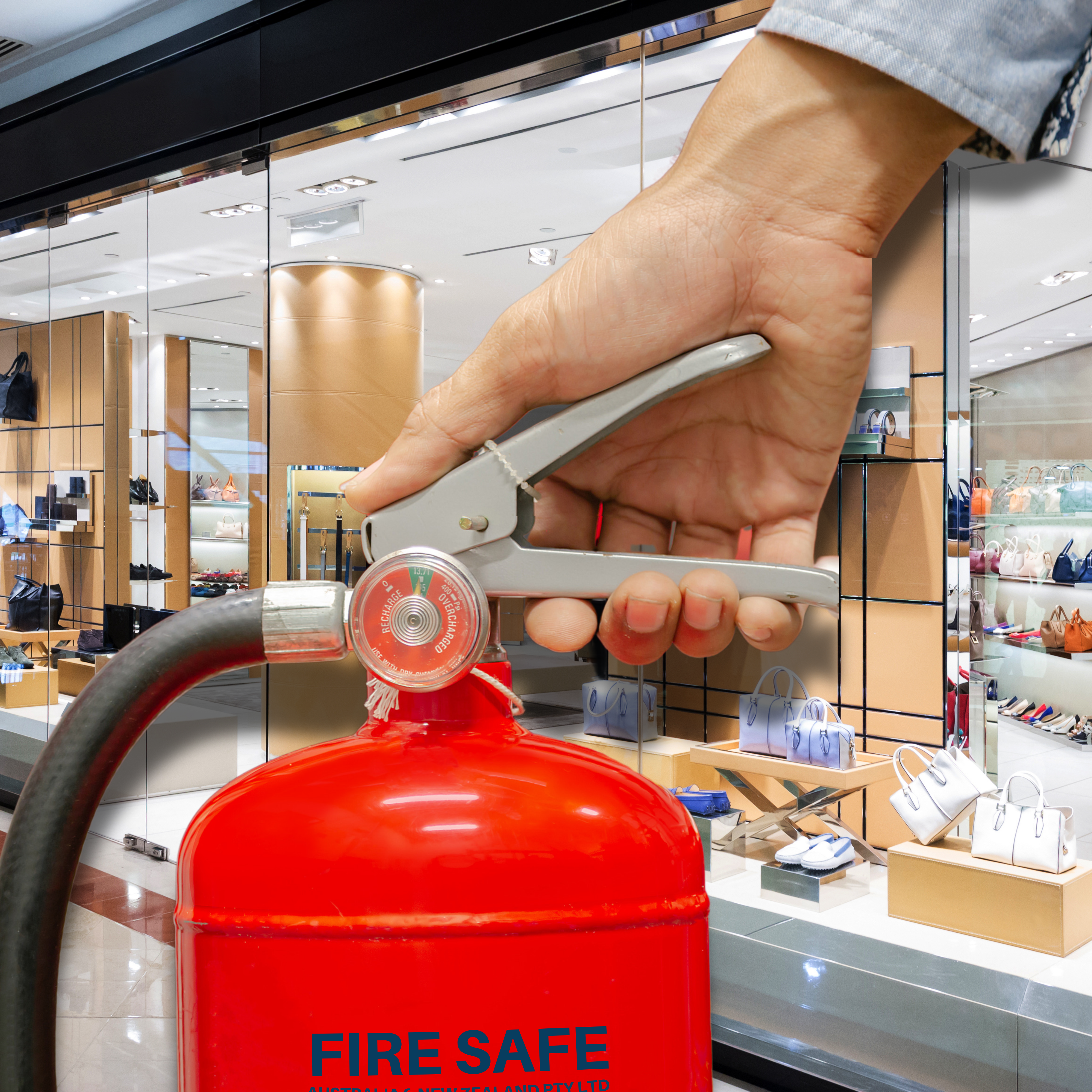 Essential fire safety equipment for retail stores – featuring fire extinguishers, alarm systems, emergency lighting, and compliance solutions to protect businesses.